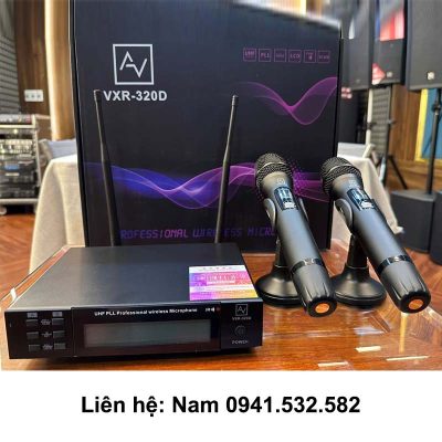 AV VXR 320D micro cầm tay không dây 2 mic