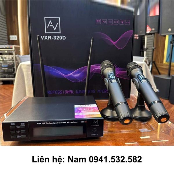 AV VXR 320D micro cầm tay không dây 2 mic