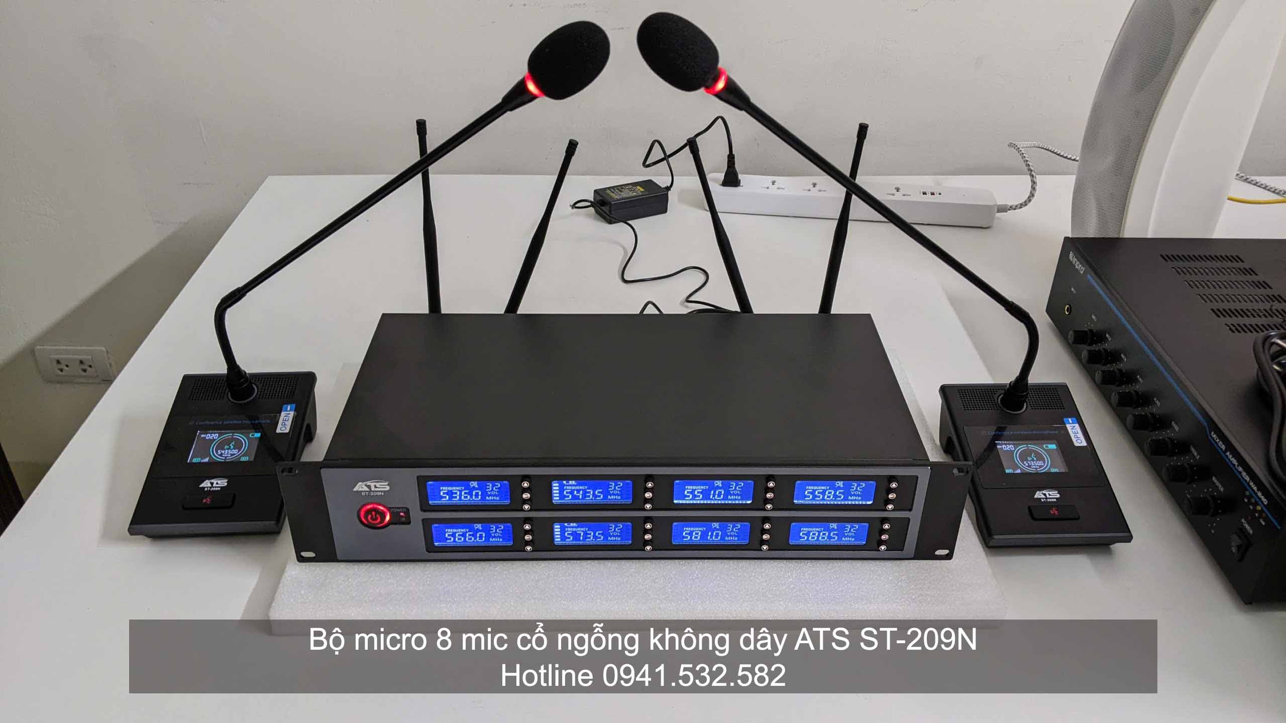 Bộ micro 8 mic cổ ngỗng không dây ATS ST-209NHotline 0941.532.582