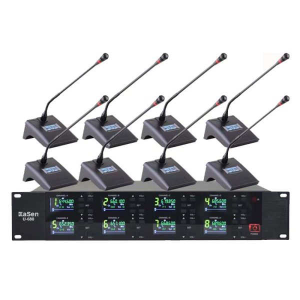 Bộ micro cổ ngỗng không dây 8 micro Kasen U-680