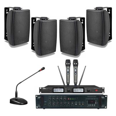 Giải pháp âm thanh phòng họp hội nghị giá rẻ với 4 loa hộp treo tường 40W