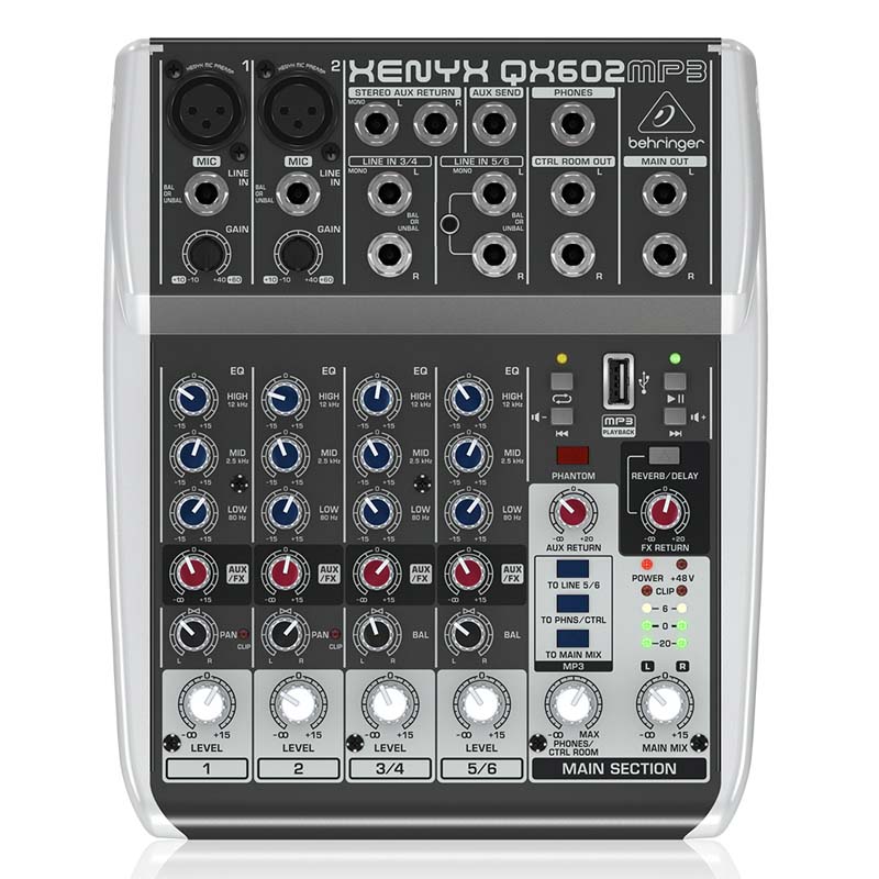 Bàn mixer analog Behringer Xenyx QX602MP3