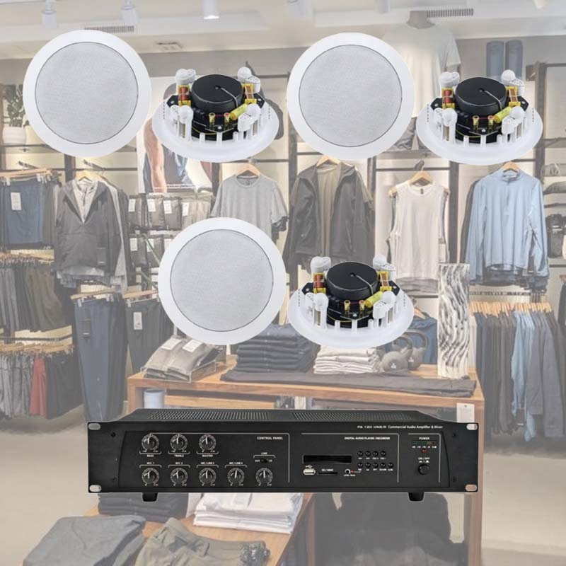Bộ 6 loa âm trần lắp đặt cho shop thời trang đẹp mà thẩm mỹ