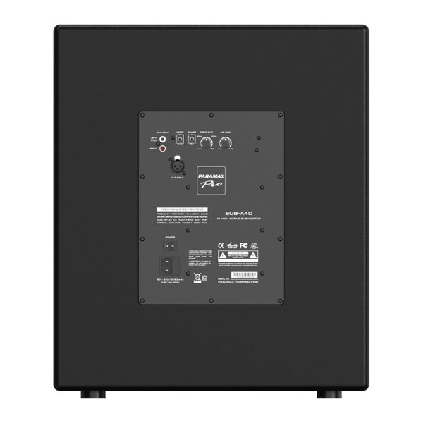 Mặt sau sub điện 40cm Paramax SUB-A40