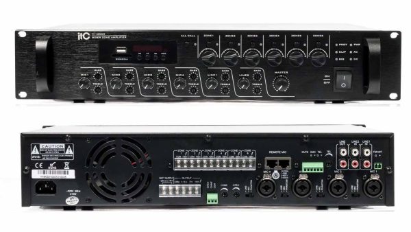 Bộ khuếch đại công suất ITC TI-1206S (USB/SD+Bộ dò sóng FM, Bluetooth, 6 vùng, 120 W)