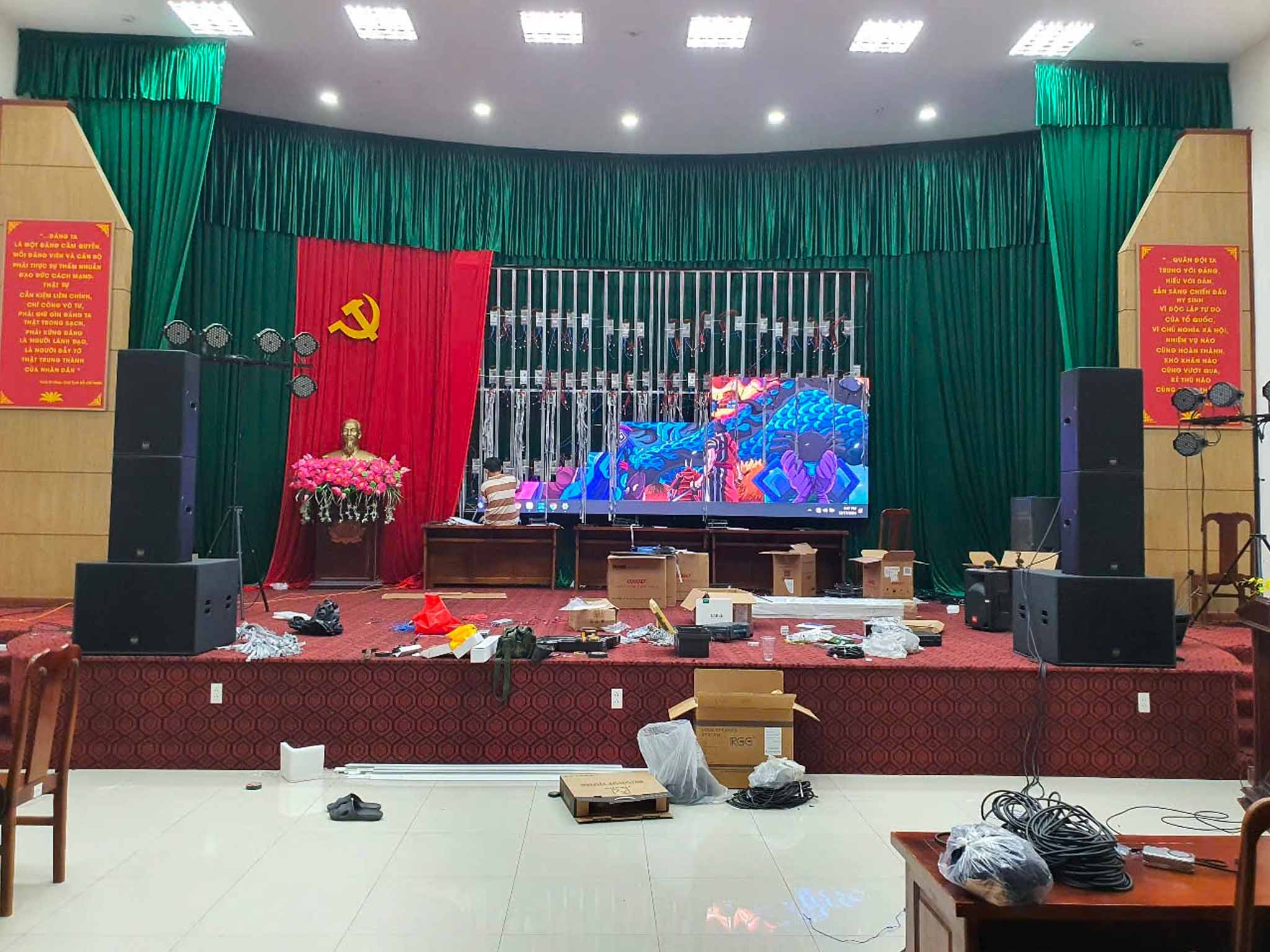 Lắp đặt âm thanh hội trường chi huy quân sự Bàu Bàng
