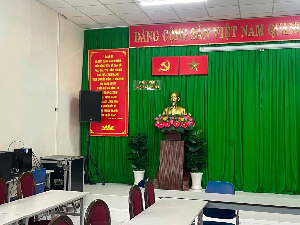 Loa hội trường full đơn được lắt đặt cho bệnh viện