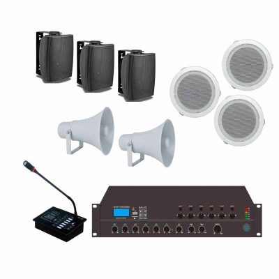 Bộ âm thanh nhà xưởng thông báo 5 vùng