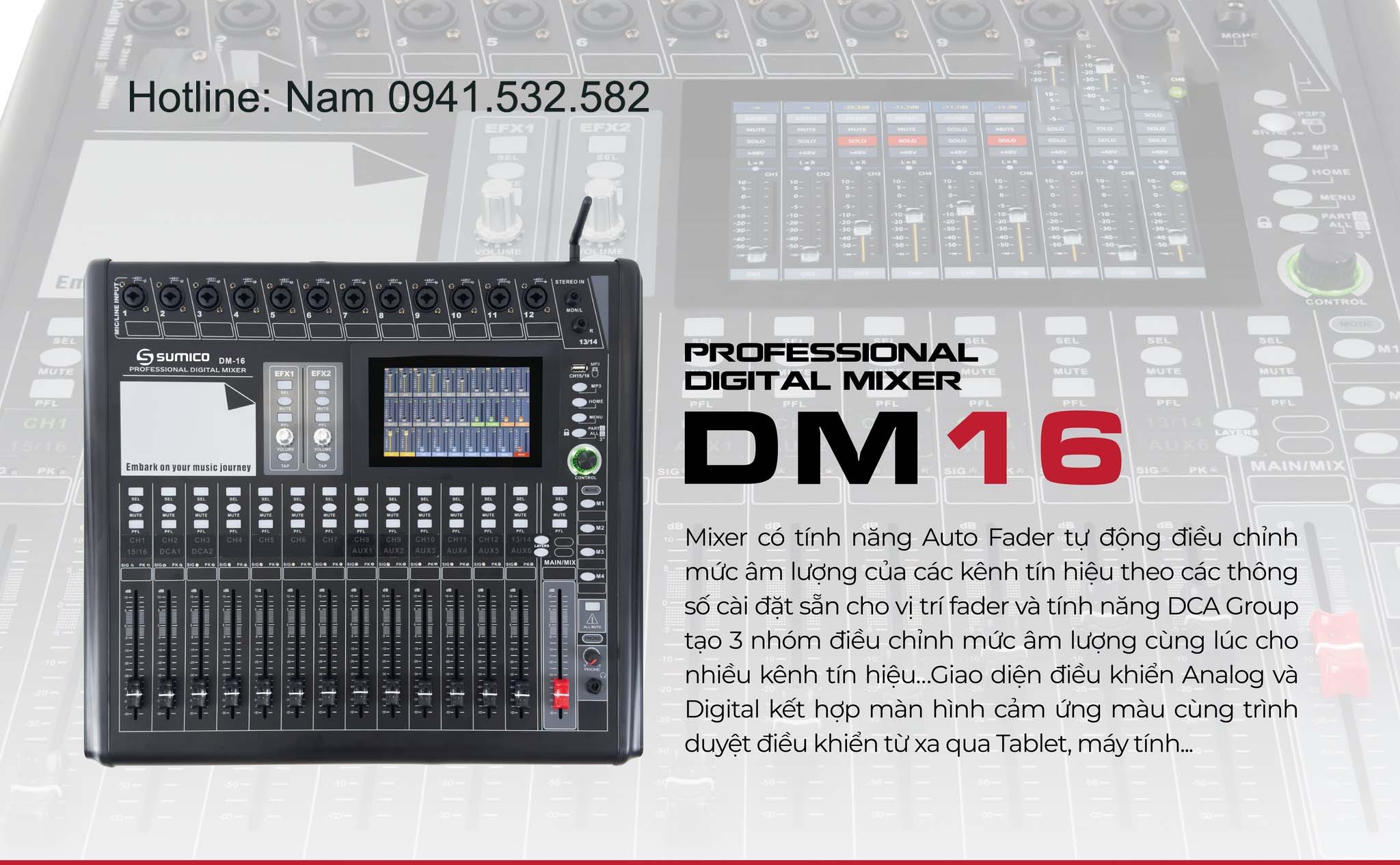 SUMICO DM16 mixer 16 kênh kỹ thuật số