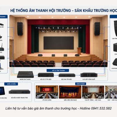 Hệ thống âm thanh hội trường sân khấu cho trường học