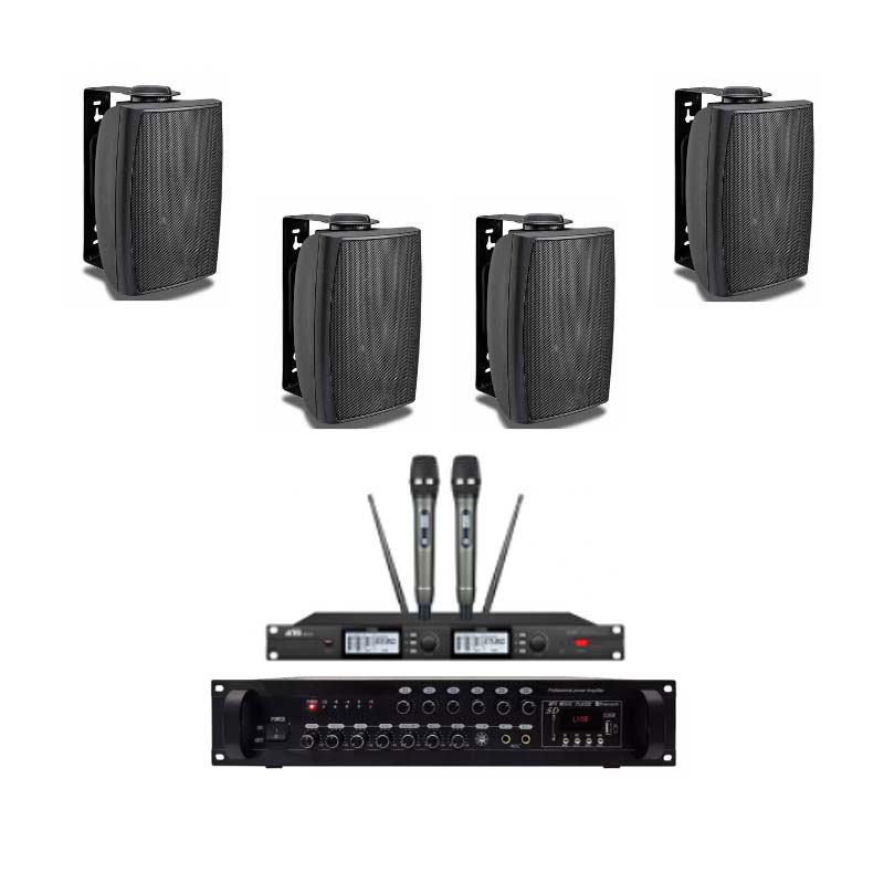 Hệ thống âm thanh phòng học sử dụng 4 loa treo tường 30W
