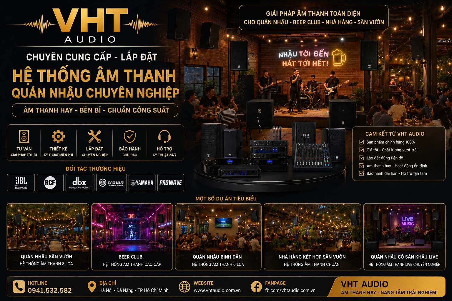VHT Audio thi công lắp đặt âm thanh quán nhậu chuyên nghiệp