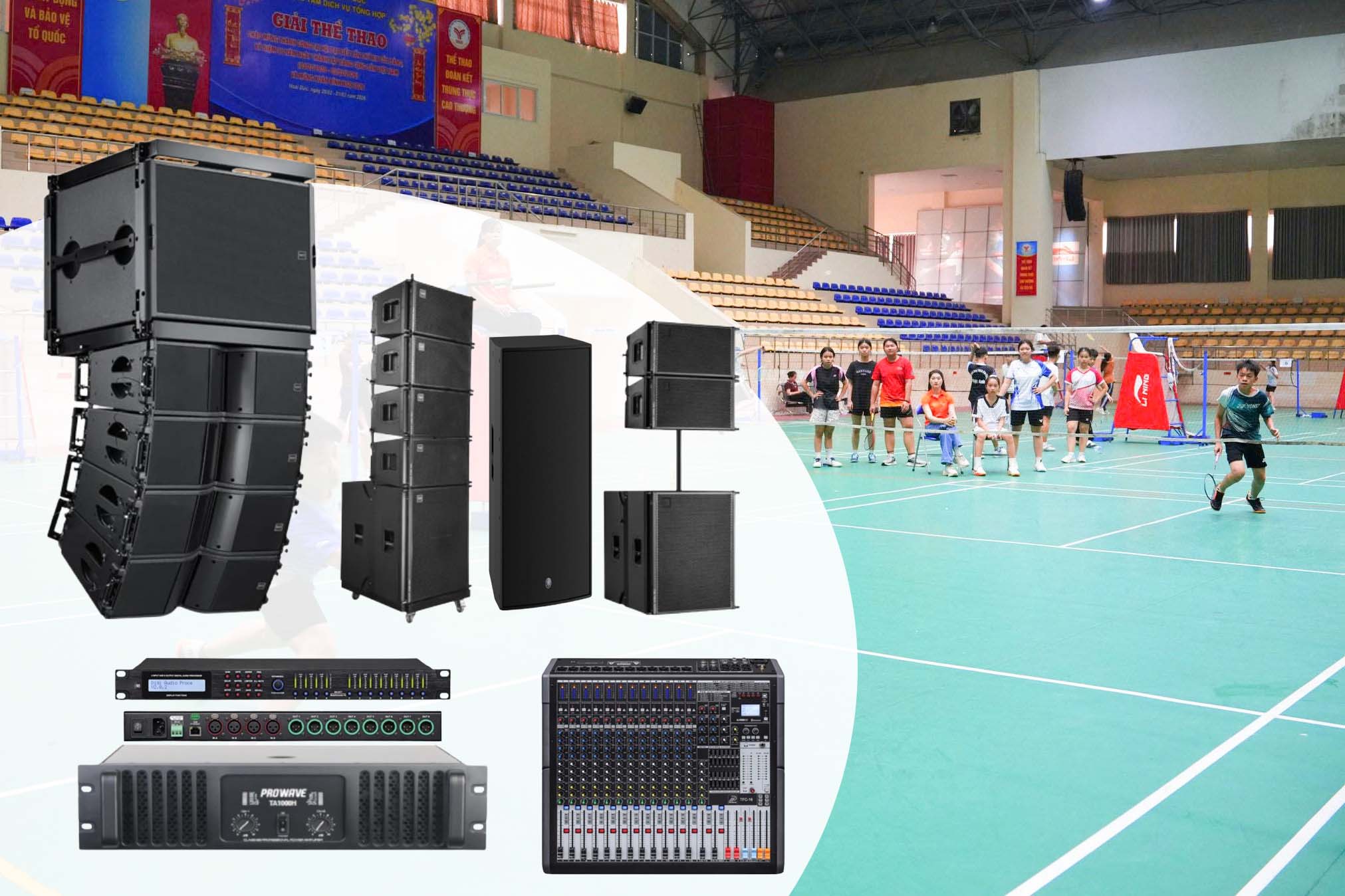 Cấu hình hệ thống âm thanh nhà thi đấu đa năng