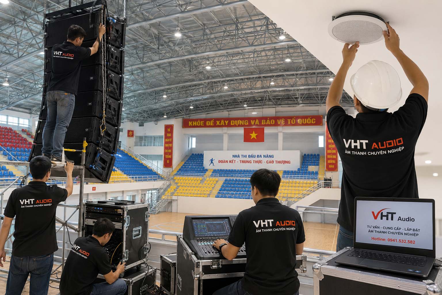 Quy trình tư vấn lắp đặt âm thanh nhà thi đấu