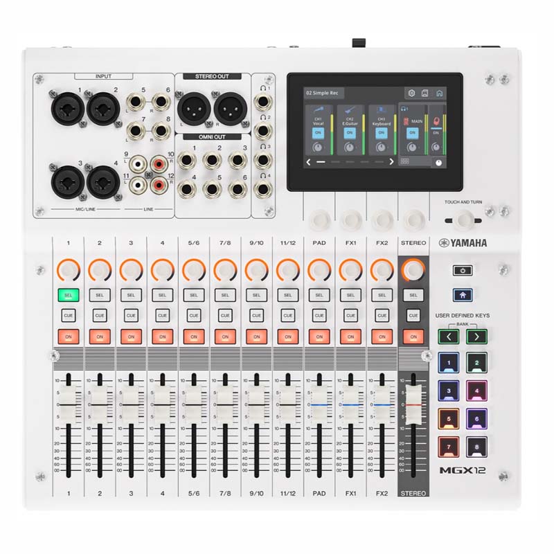 Bàn mixer kỹ thuật số Yamaha MGX12 màu trắng