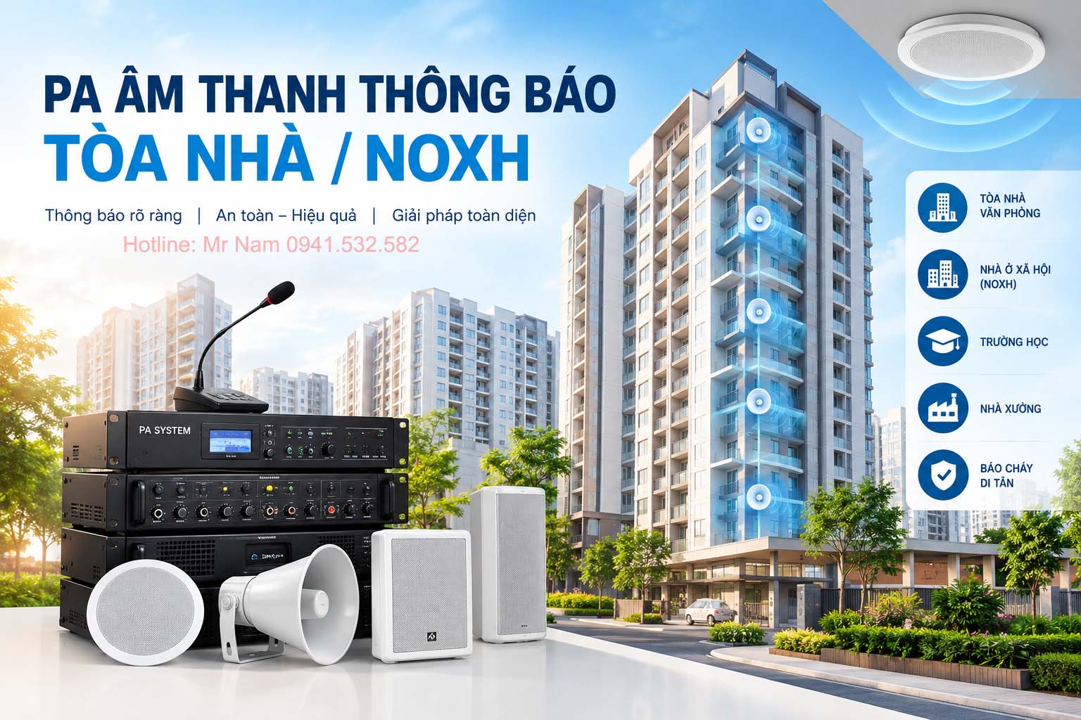 PA Âm Thanh Thông Báo Tòa Nhà / NOXH