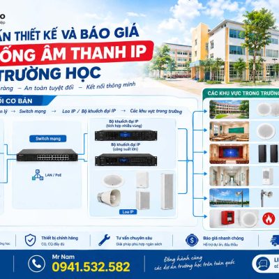 VHT AUDIO đơn vị tư vấn thiết kế hệ thống âm thanh IP thông báo - báo cháy trường học